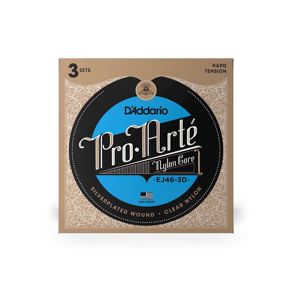 D'Addario Pro Arte Nylon Hard Tension Classical Strings EJ46-3D 3-pack