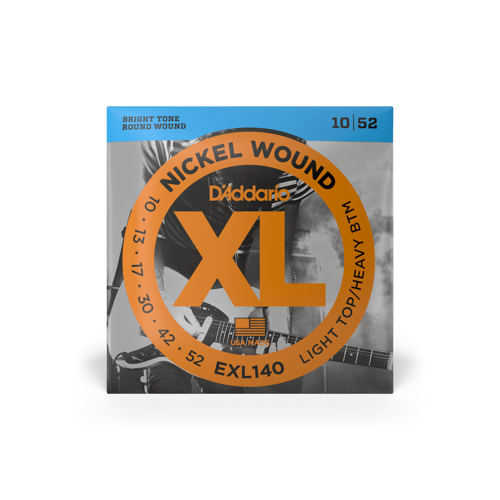 D'addario Nickel Wound 10-52 Light Top/Heavy Bottom Electric Guitar Strings - EXL140