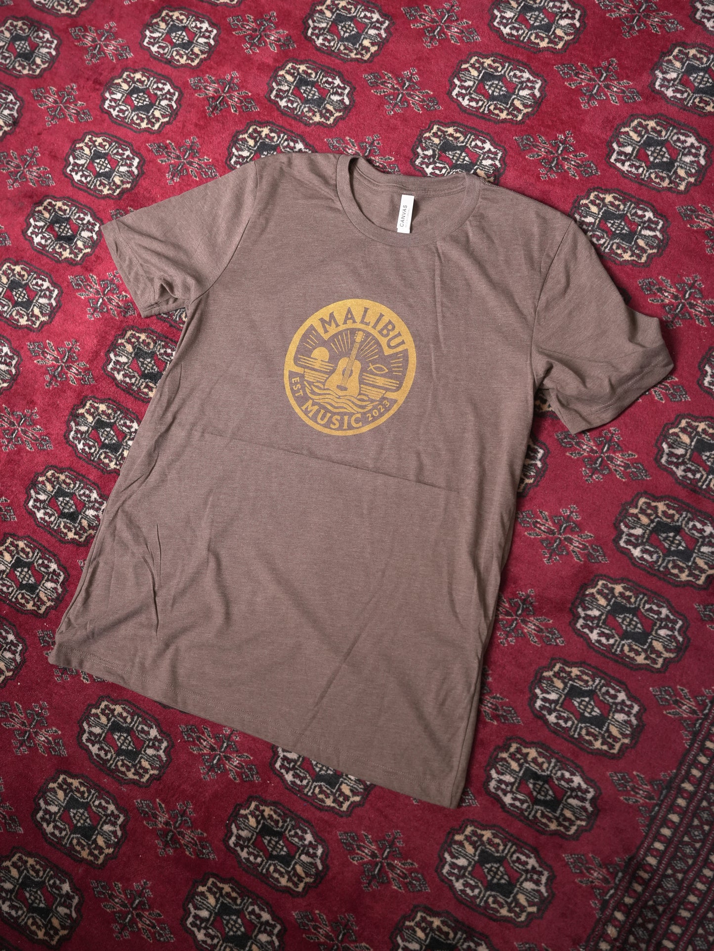 Malibu Music Round Logo T-Shirt - Brown