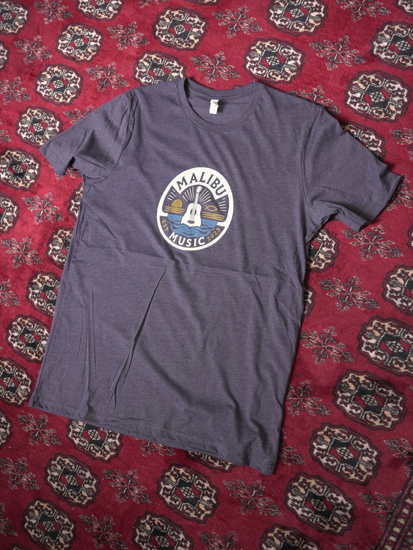 Malibu Music Round Logo T-Shirt - Navy