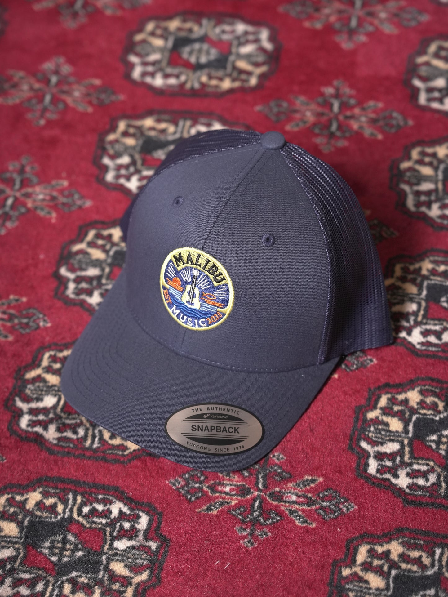 Malibu Music Round Logo Trucker Hat - Navy