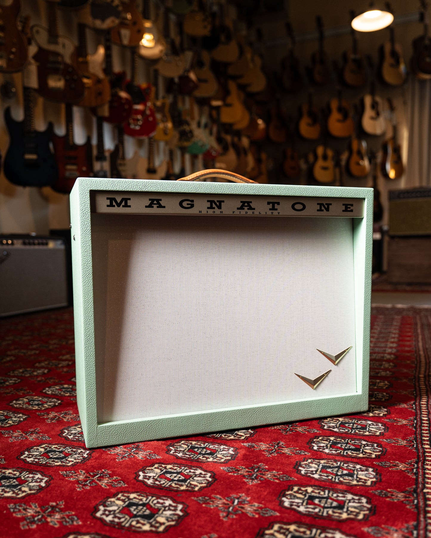 Magnatone Panoramic Stereo 12w + 12+ 2x10" Tube Guitar Amp Combo - Custom Seafoam Green w/ White Sparkle Grille