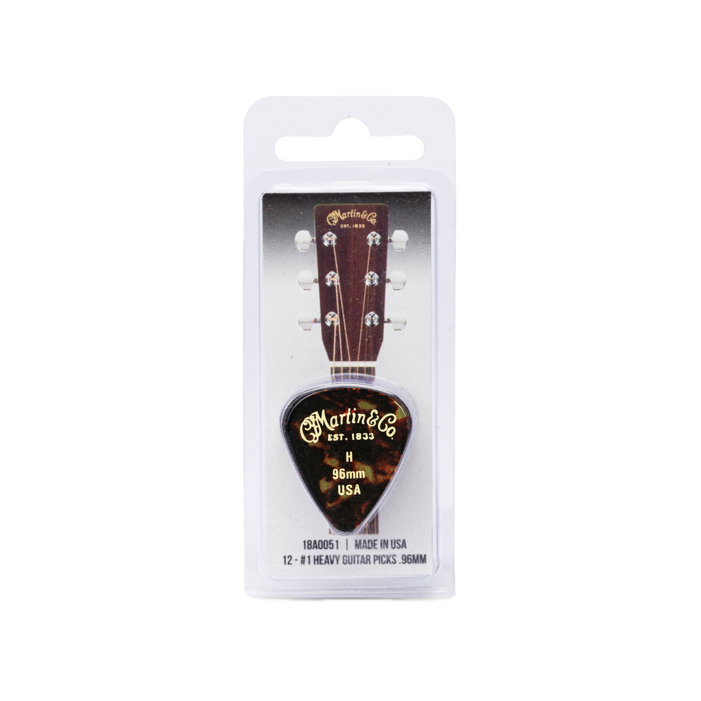 Martin #1 Standard Guitar Pick Pack - Heavy 0.96mm - 12 pack