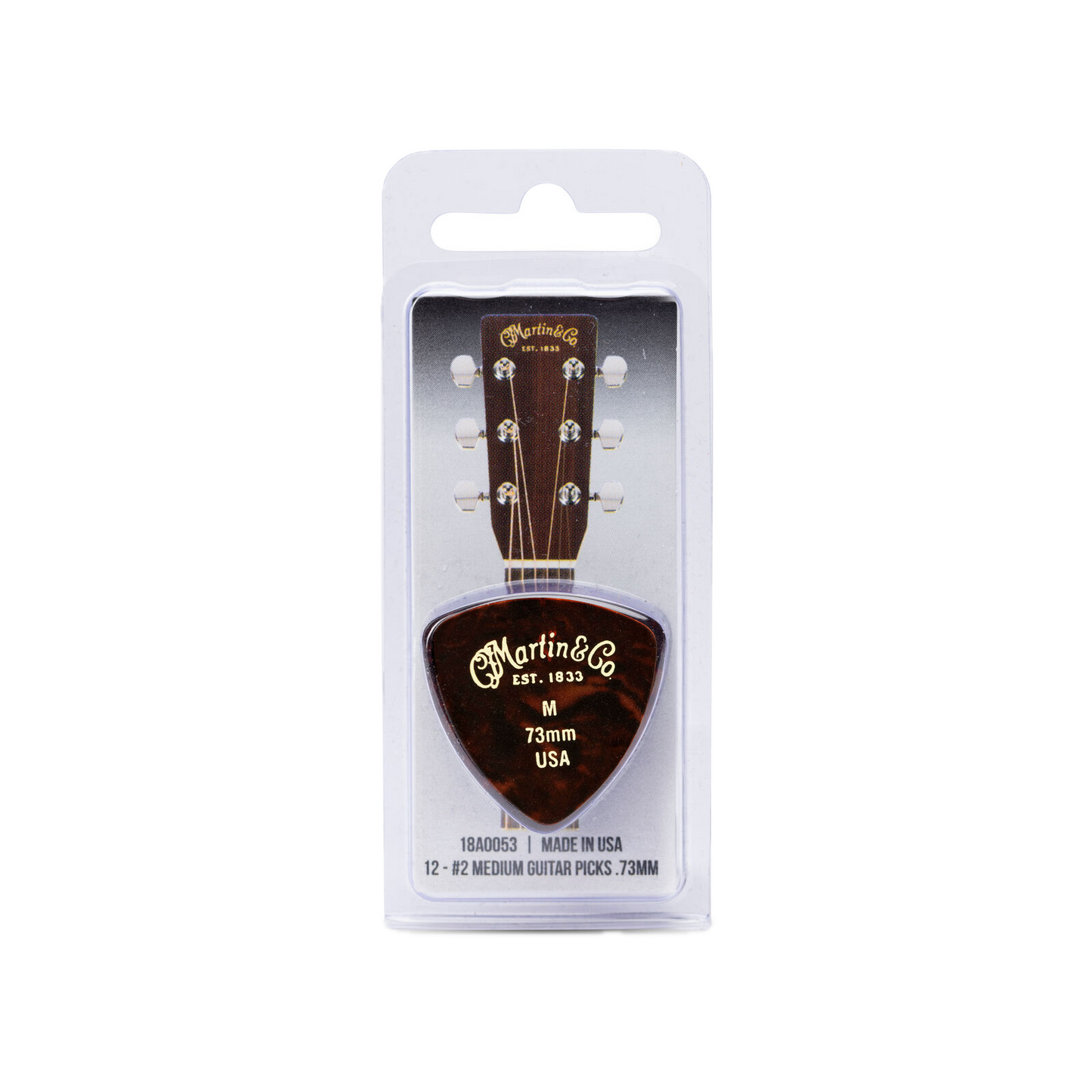 Martin #2 Standard Guitar Pick Pack - Medium 0.73mm - 12 pack