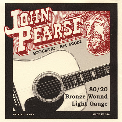 John Pearse 200L 80/20 Bronze Wound Light Acoustic Strings - .012-.053