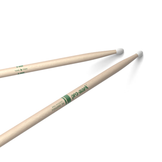 Promark Classic Forward 5B Raw Hickory Oval Nylon Tip Drum Sticks
