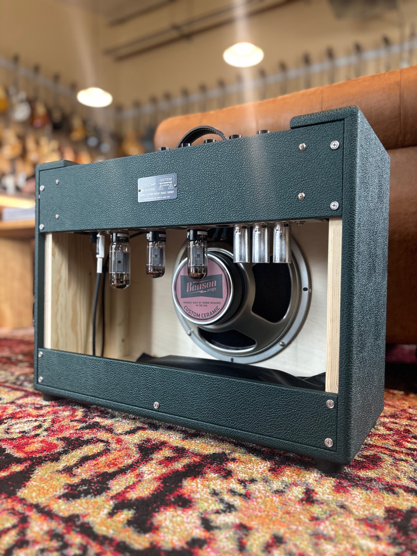 Benson Redland 15w-.5w 1x12" Combo Tube Guitar Amplifier - Green Tolex, Checkered Grille