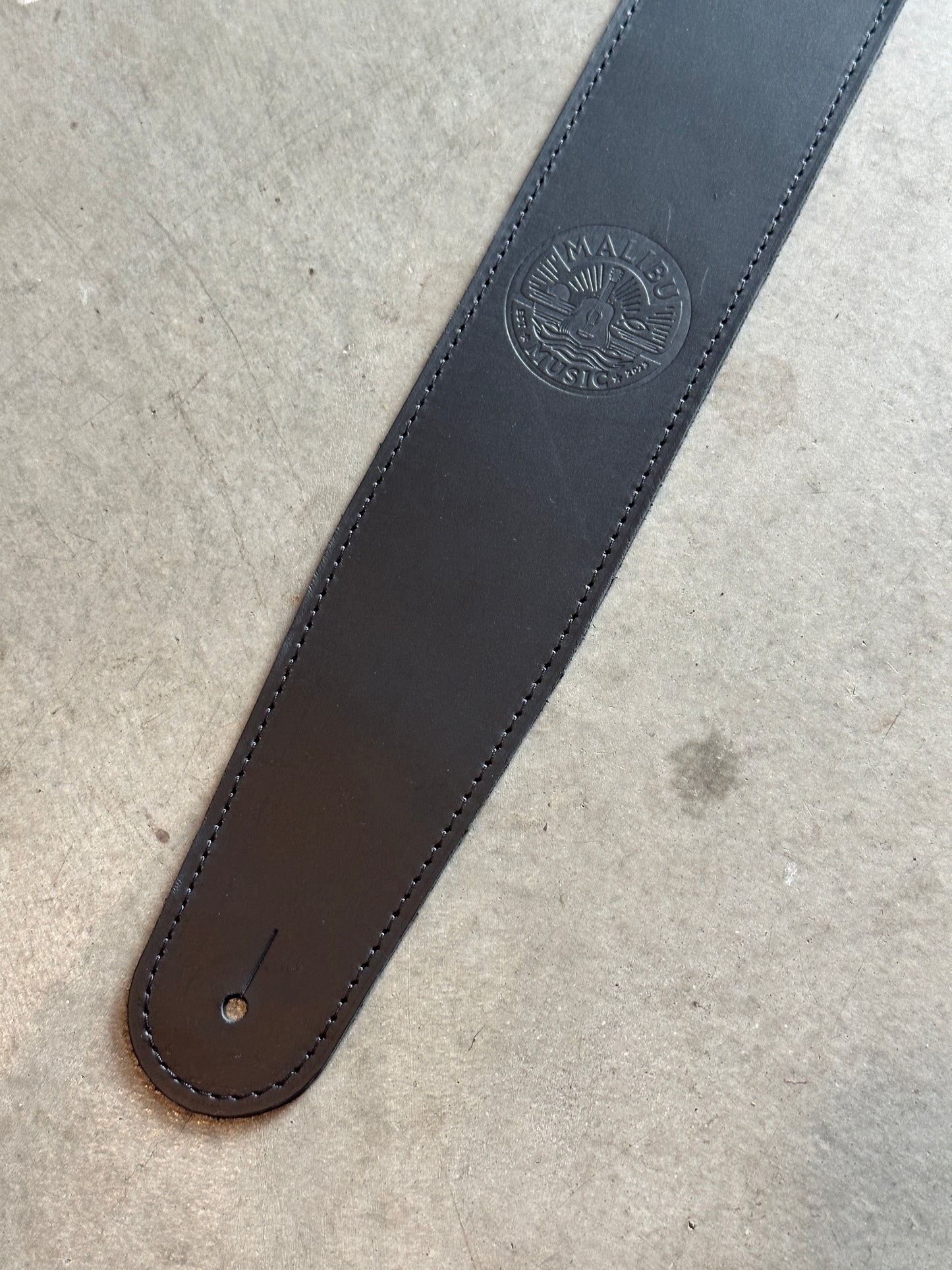 Malibu Music Leather Logo Guitar Strap