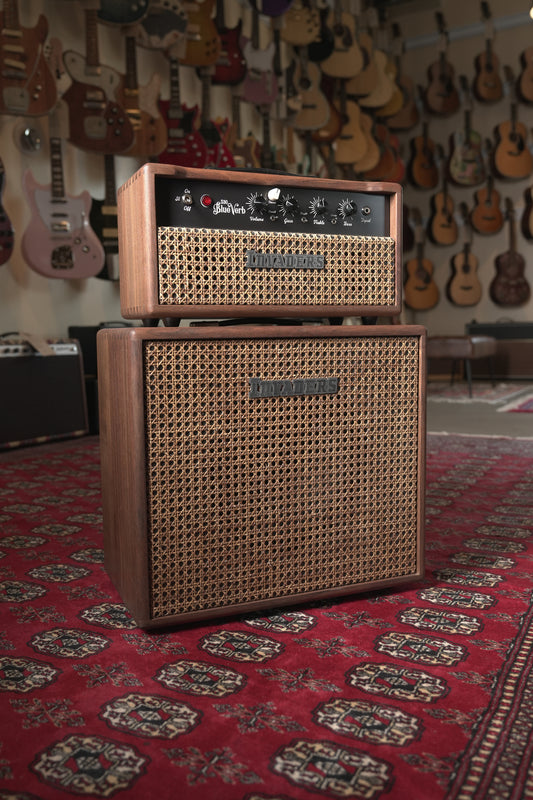 Invaders Amplification 530 BlueVerb 10th Anniversary 30w-15w Tube Guitar Amp Head w/ 1x12" Cab - Walnut w/ Wicker Grille