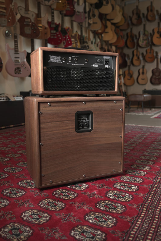 Invaders Amplification 530 BlueVerb 10th Anniversary 30w-15w Tube Guitar Amp Head w/ 1x12" Cab - Walnut w/ Wicker Grille