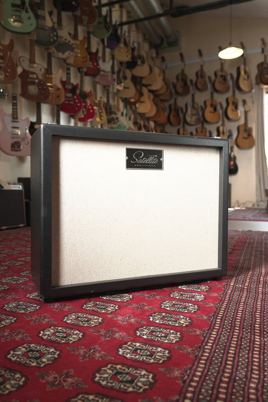 Satellite 2x12" Guitar Amp Speaker Cabinet - Black Tolex w/ Cream Grille