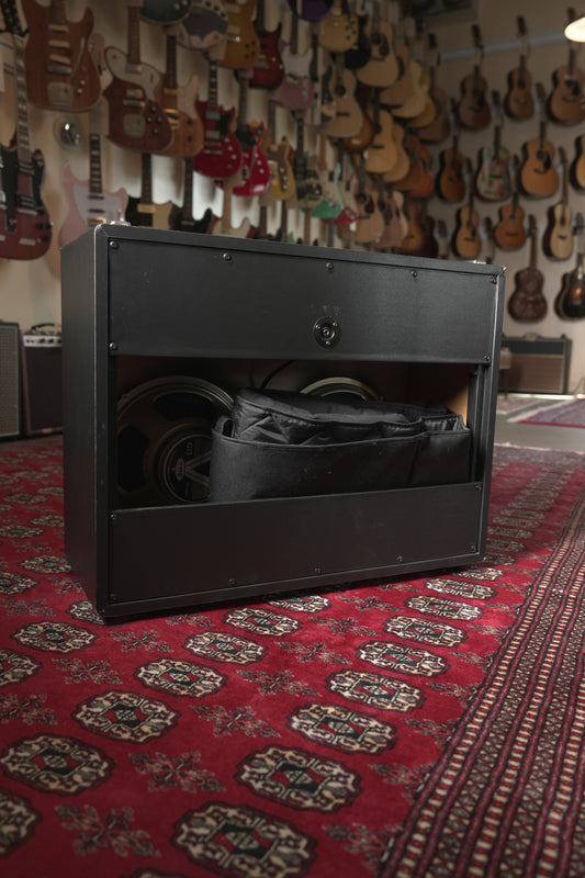 Satellite 2x12" Guitar Amp Speaker Cabinet - Black Tolex w/ Cream Grille