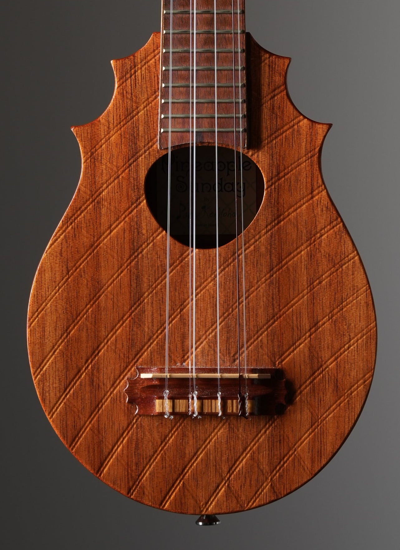 Papa KoAloha Pineapple Sunday 6-String Tenor Ukulele - Natural, incl. OHSC