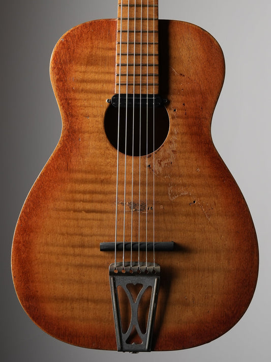 Stella (1950s or 1960s) Rubber Bridge Conversion Acoustic Electric Guitar - Natural
