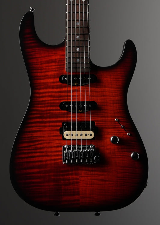 Schecter USA Custom Shop Sunset Custom II Electric Guitar - Tiger Flame Top, w/ OHSC