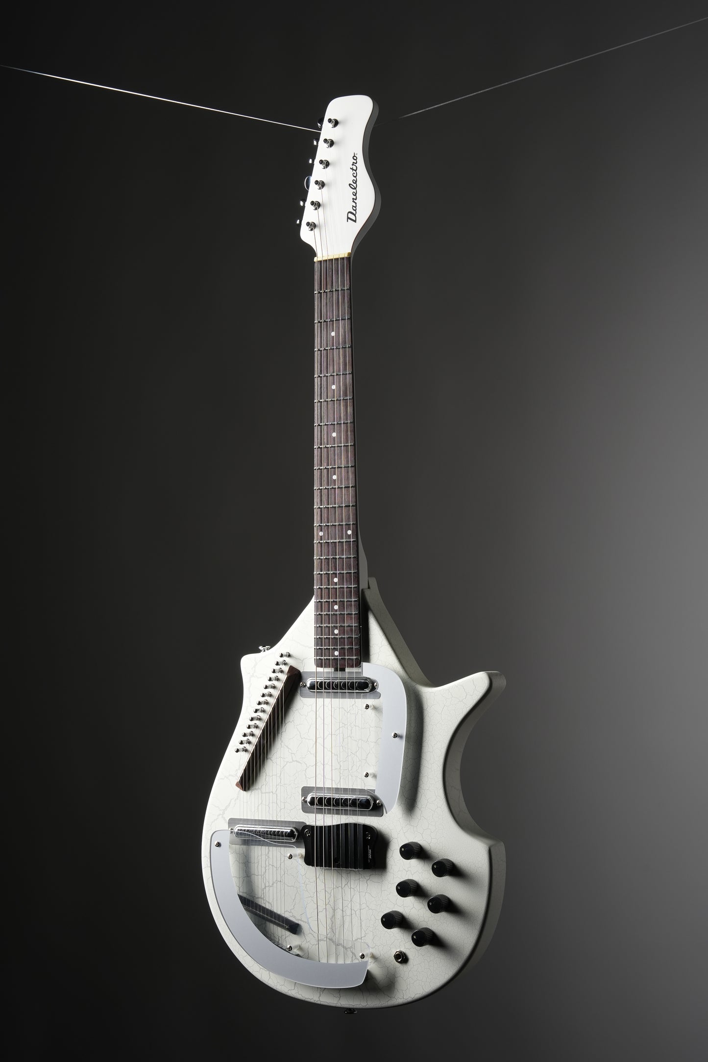 Danelectro Coral Sitar Electric Guitar - White Crackle