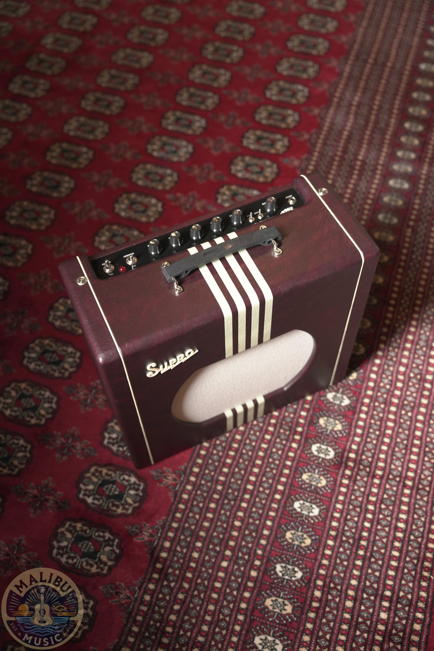 Supro Delta King 12 15w 1x12" Tube Guitar Amp Combo - Burgundy Tolex w/ Cream Stripes