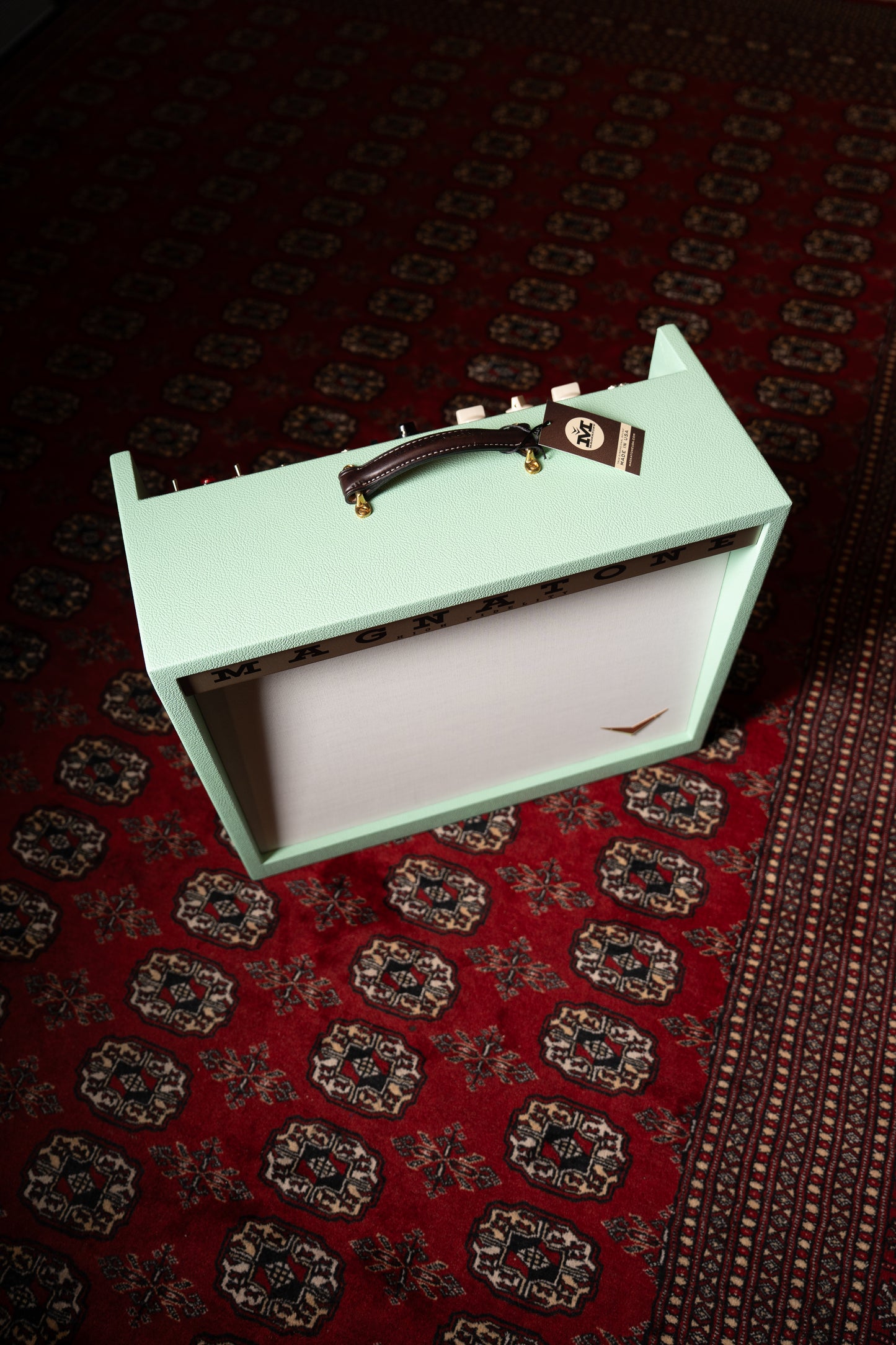 Magnatone Varsity Reverb 15w 1x12" Tube Guitar Amp Combo - Custom Seafoam Green w/ White Sparkle Grille