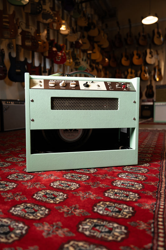 Magnatone Varsity Reverb 15w 1x12" Tube Guitar Amp Combo - Custom Seafoam Green w/ White Sparkle Grille