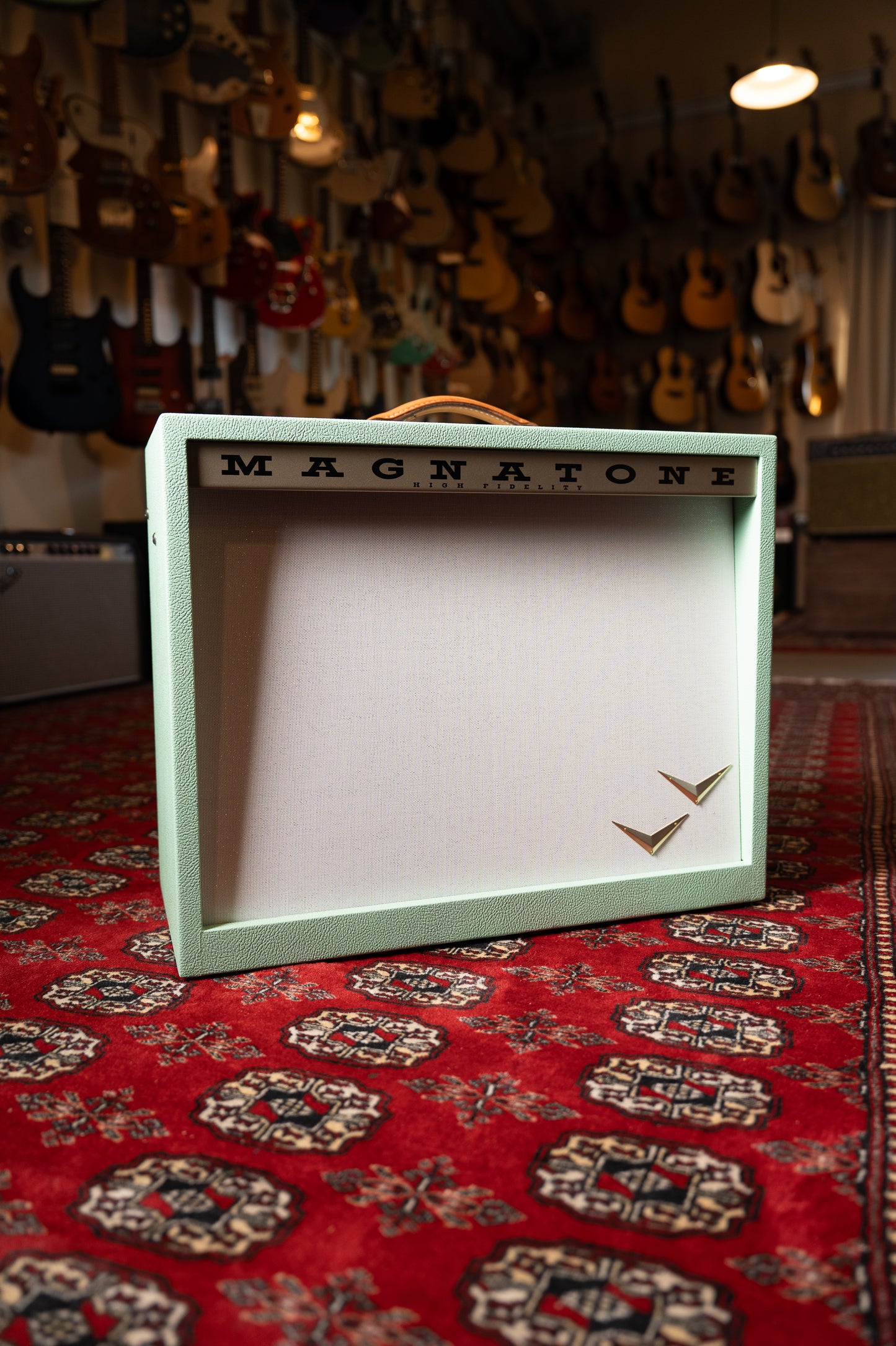 Magnatone Panoramic Stereo 12w + 12+ 2x10" Tube Guitar Amp Combo - Custom Seafoam Green w/ White Sparkle Grille