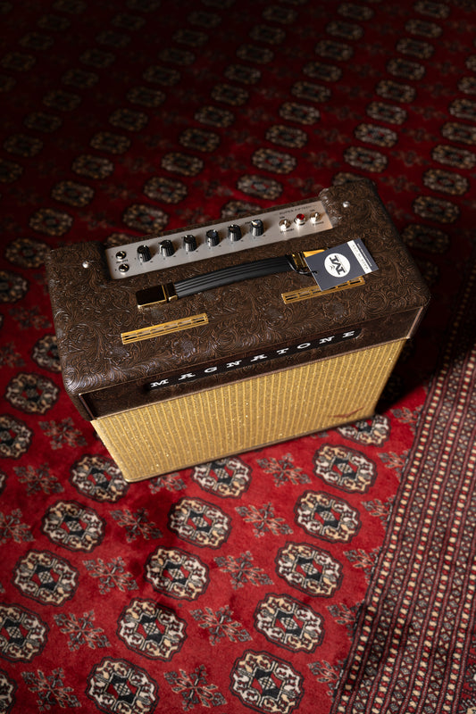 Magnatone Super Fifteen 15w 1x12" Tube Guitar Amp Combo - Malibu Music Exclusive Brown Western Tolex w/ Gold Grille