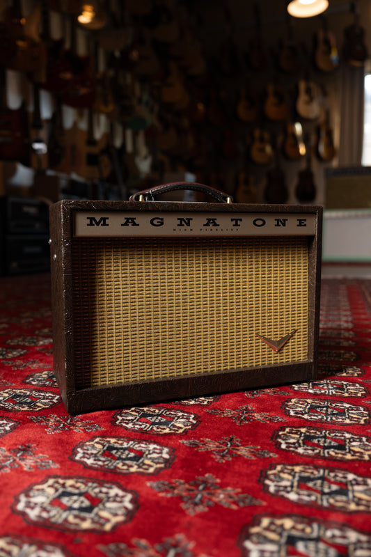 Magnatone Starlite Reverb 5w 1x8" Tube Guitar Amp Combo - Malibu Music Exclusive Brown Western Tolex w/ Gold Grille