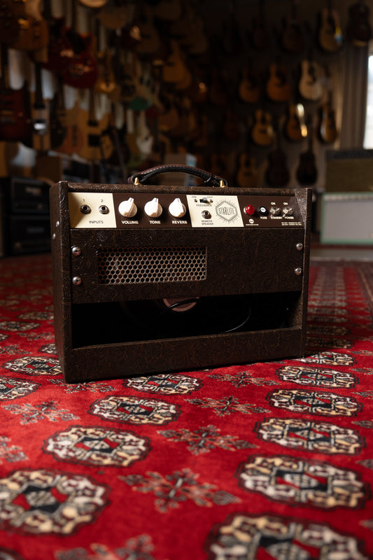 Magnatone Starlite Reverb 5w 1x8" Tube Guitar Amp Combo - Malibu Music Exclusive Brown Western Tolex w/ Gold Grille