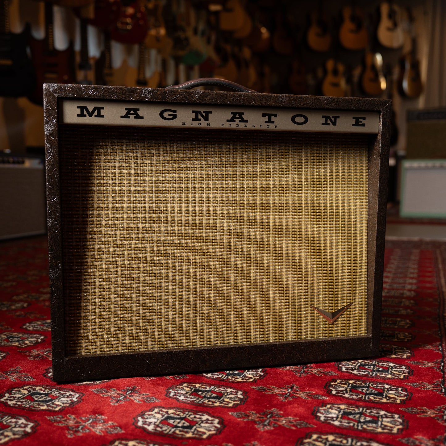 Magnatone Varsity Reverb 15w 1x12" Tube Guitar Amp Combo - Malibu Music Exclusive Brown Western Tolex w/ Gold Grille