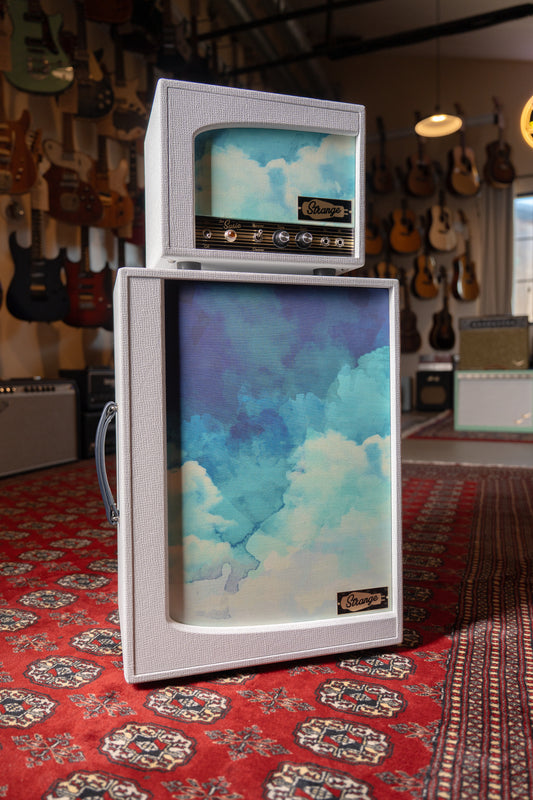 Strange Audio Electronics The Susie 5w Tube Guitar Amp Head w/ 2x10" Cab - White Tolex w/ Hand-painted Clouds Grille