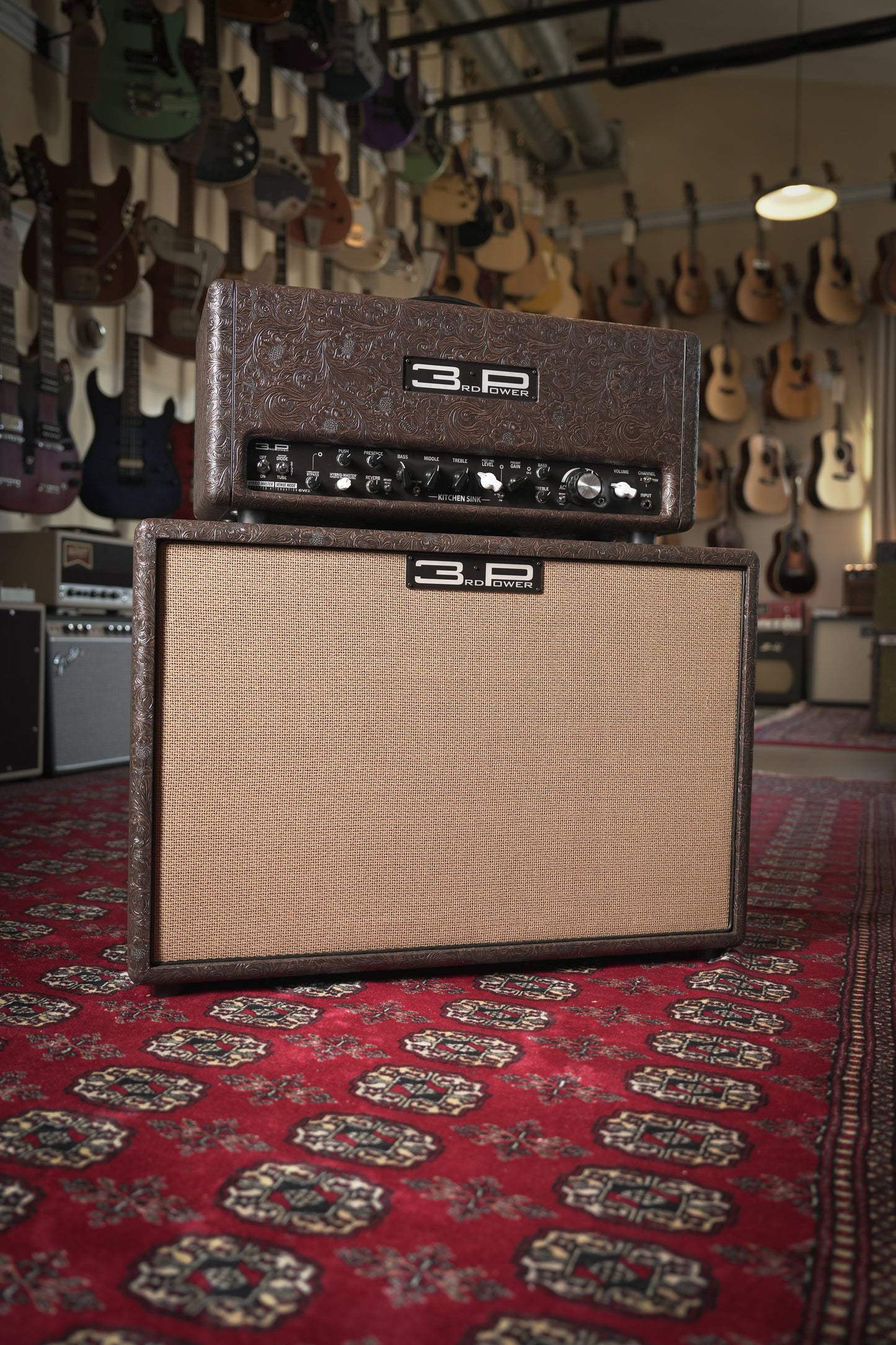 3rd Power Kitchen Sink 6VEL 40w-20w Tube Guitar Amp Head w/ 2x12" Cab - Western Brown Tolex