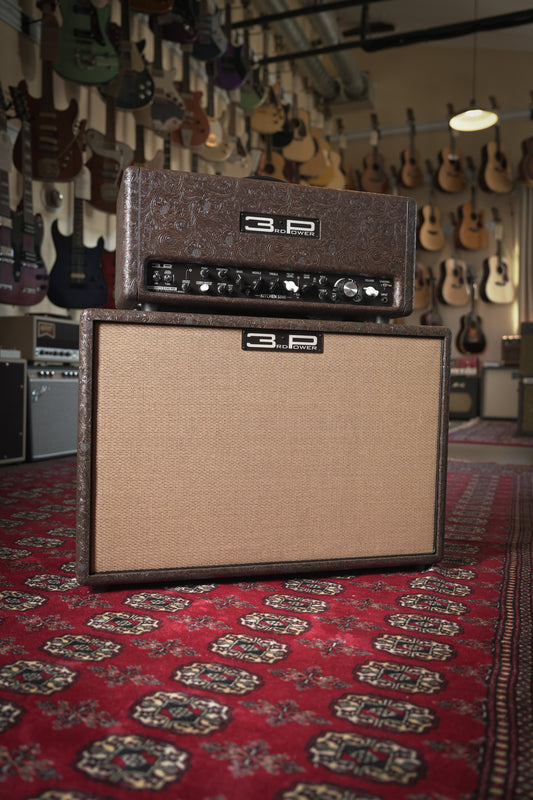 3rd Power Kitchen Sink 6VEL 40w-20w Tube Guitar Amp Head w/ 2x12" Cab - Western Brown Tolex