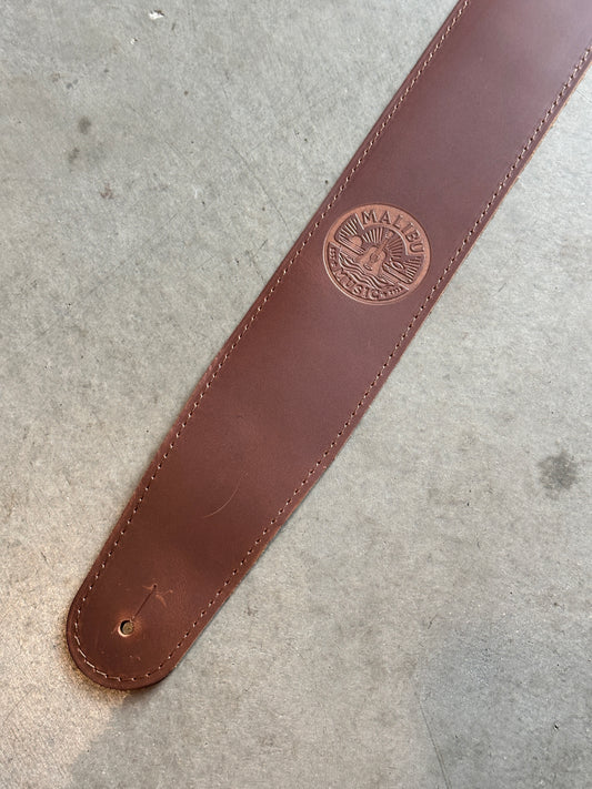 Malibu Music Leather Logo Guitar Strap