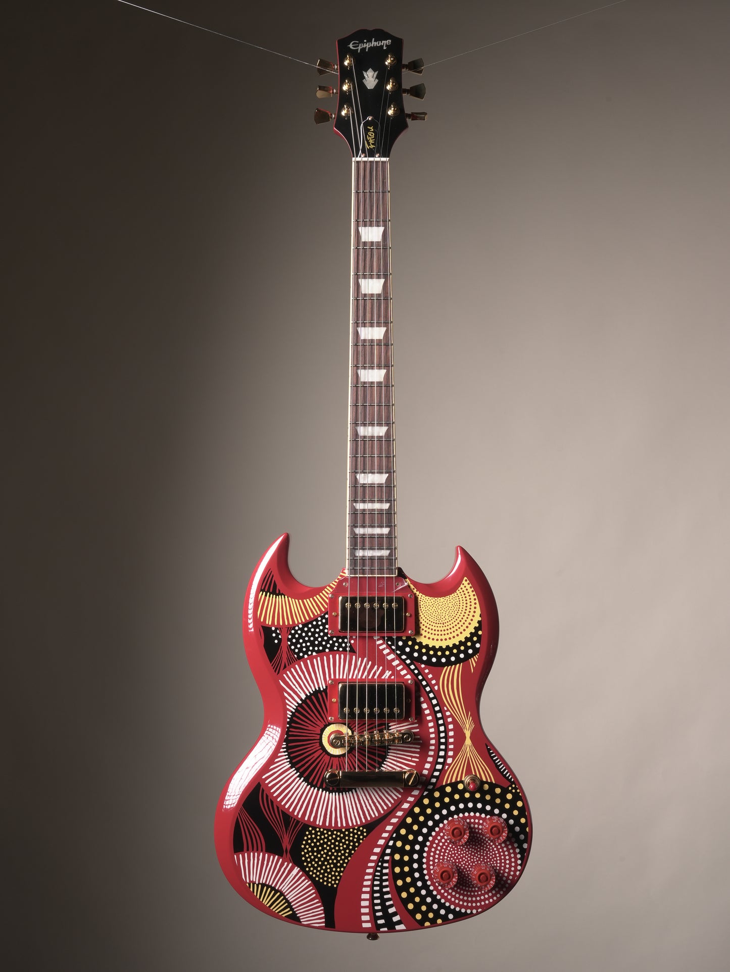Epiphone Fatoumata Diawara SG Electric Guitar - Ember Red with Malian Graphic