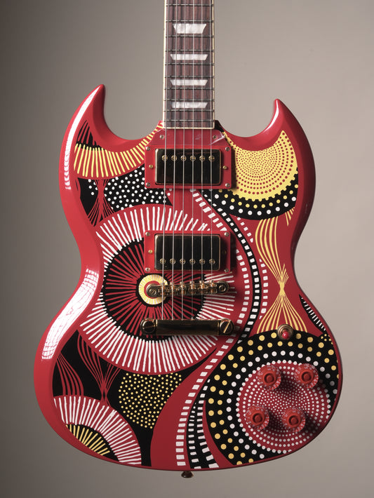 Epiphone Fatoumata Diawara SG Electric Guitar - Ember Red with Malian Graphic