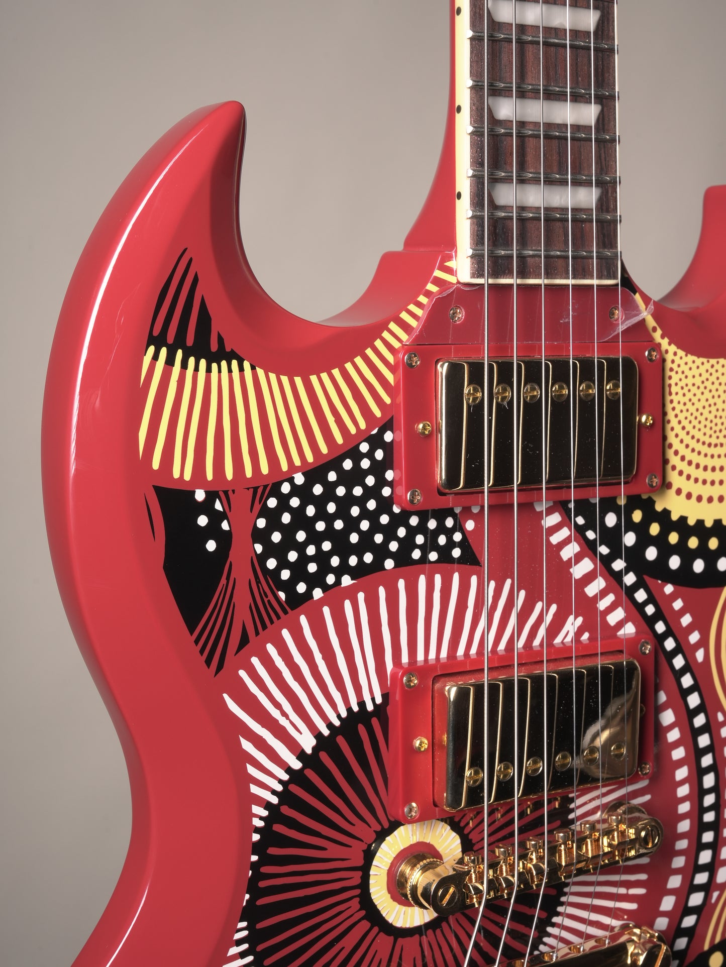 Epiphone Fatoumata Diawara SG Electric Guitar - Ember Red with Malian Graphic