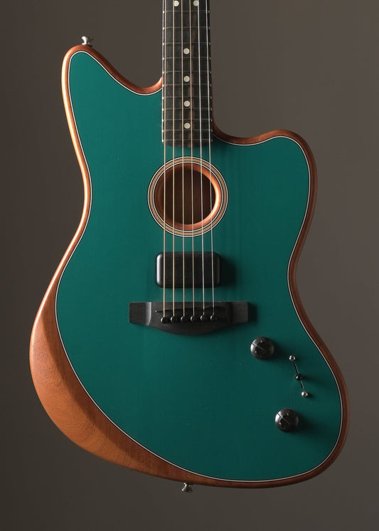 Fender American Acoustasonic Jazzmaster acoustic/electric hybrid guitar in Ocean Turquoise