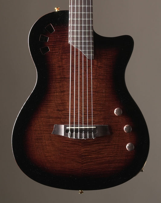Cordoba Stage Semi-hollow Acoustic Electric Classical Guitar - Edge Burst, incl. Gigbag