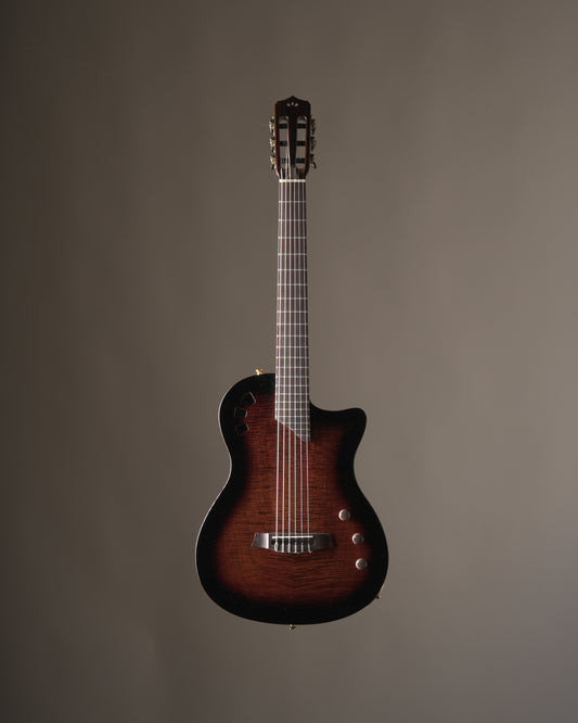 Cordoba Stage Semi-hollow Acoustic Electric Classical Guitar - Edge Burst, incl. Gigbag