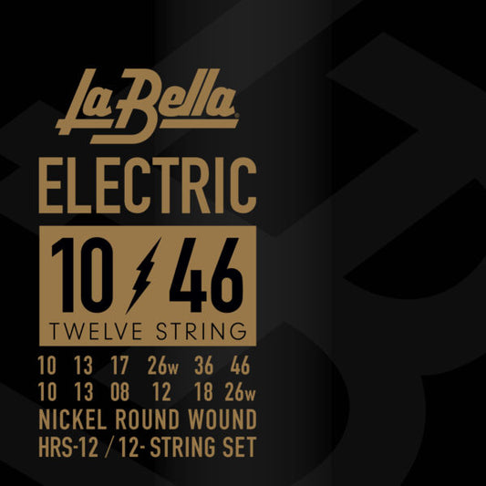 La Bella Nickel Round Wound Electric 12-String Guitar Strings 10-46 Gauge - HRS-12
