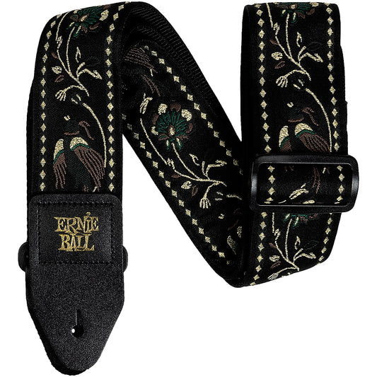 Ernie Ball Classic Jacquard Guitar/Bass Strap - Black Pleasant Pheasant