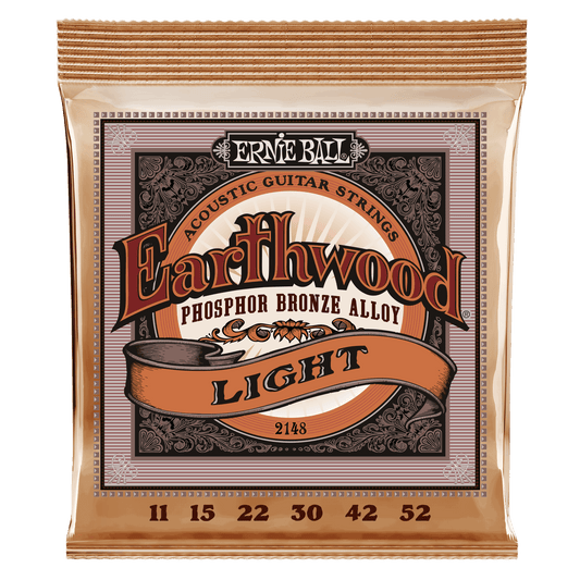 Ernie Ball Light Earthwood Phosphor Bronze Acoustic Guitar Strings 11-52 Gauge