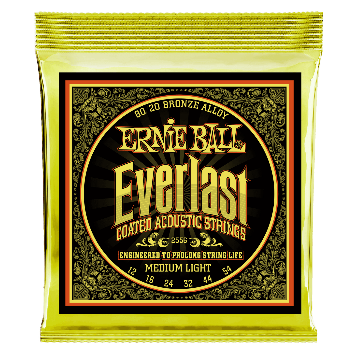 Ernie Ball Everlast Medium Light Acoustic Strings 80-20 Bronze Alloy Gauge 12-54