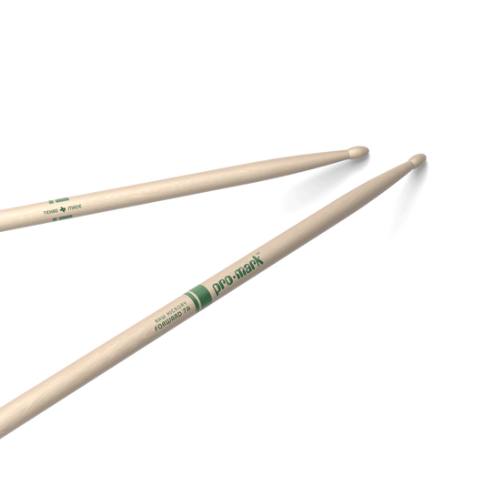 Promark Classic Forward 7A Raw Hickory Oval Wood Tip Drum Sticks