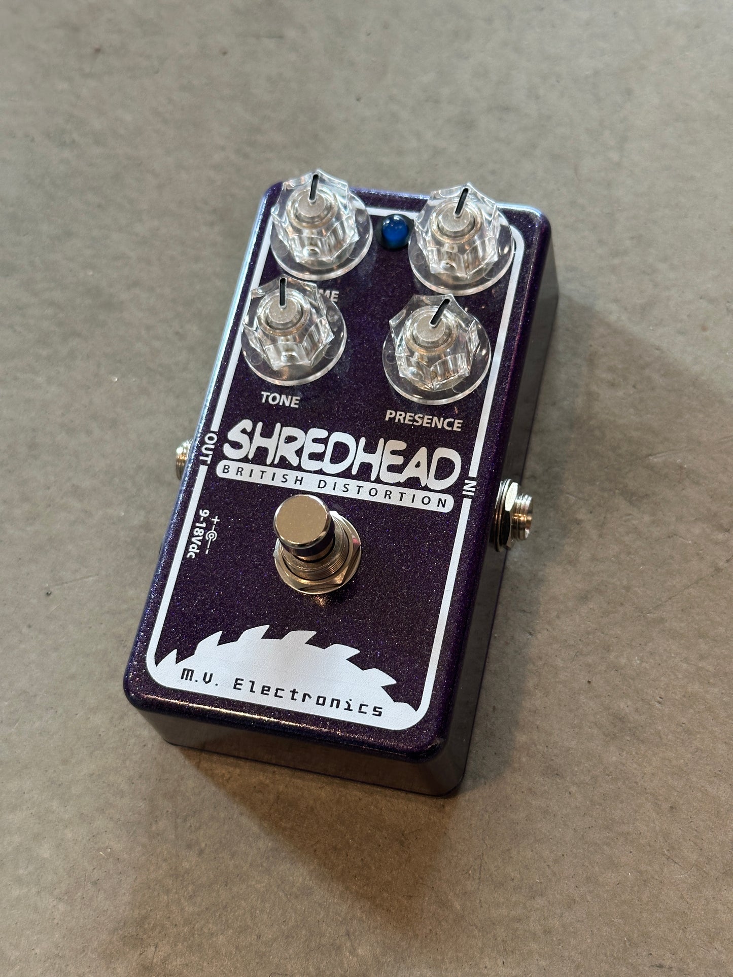 M. V. Electronics Shredhead British Distortion Pedal - Purple