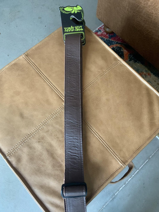 Ernie Ball Tri-Glide 2-inch Leather Guitar/bass Strap - Brown