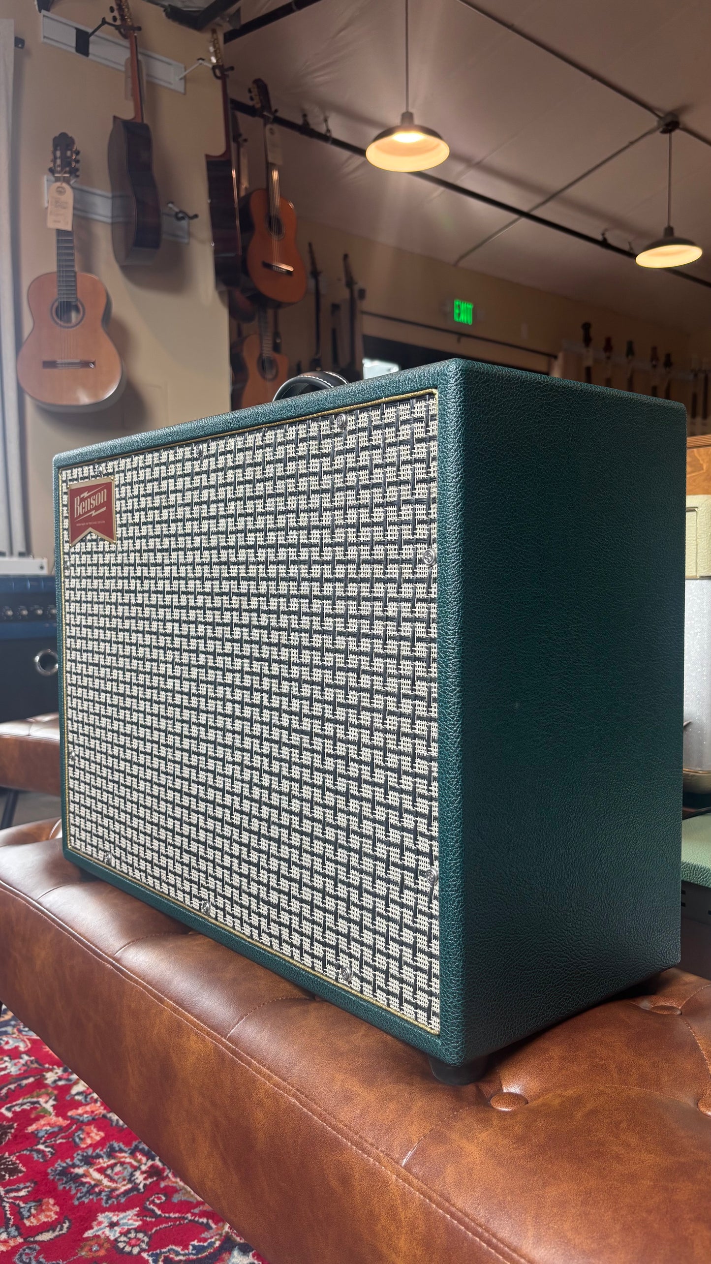 Benson Redland 15w-.5w 1x12" Combo Tube Guitar Amplifier - Green Tolex, Checkered Grille