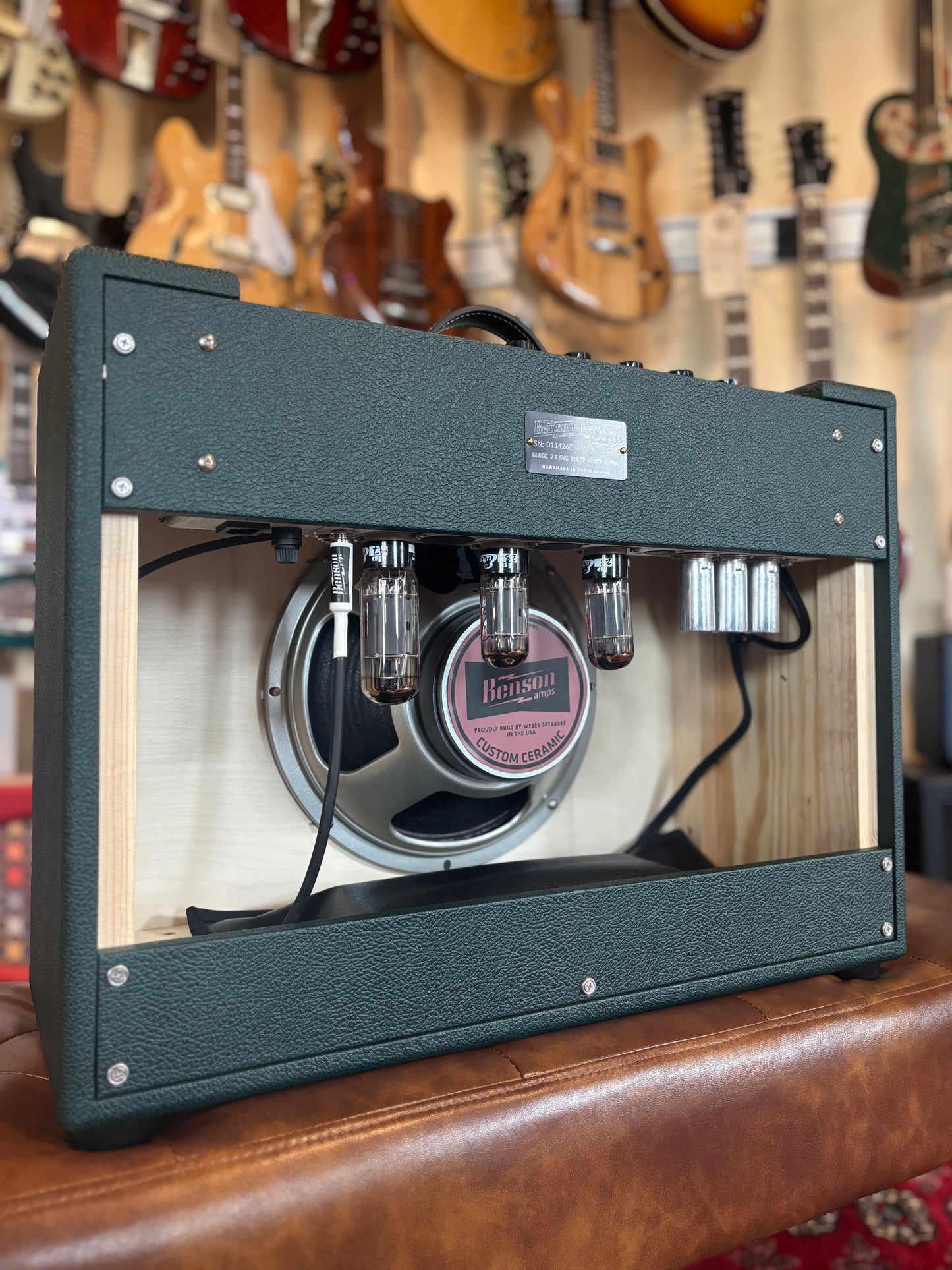 Benson Redland 15w-.5w 1x12" Combo Tube Guitar Amplifier - Green Tolex, Checkered Grille