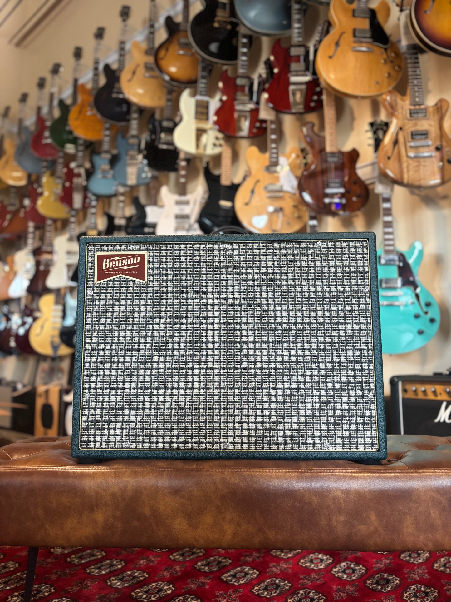 Benson Redland 15w-.5w 1x12" Combo Tube Guitar Amplifier - Green Tolex, Checkered Grille
