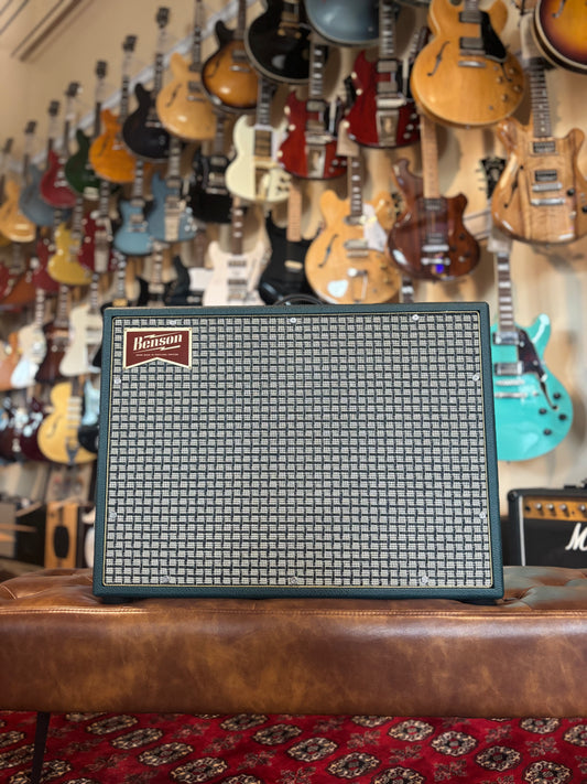 Benson Redland 15w-.5w 1x12" Combo Tube Guitar Amplifier - Green Tolex, Checkered Grille