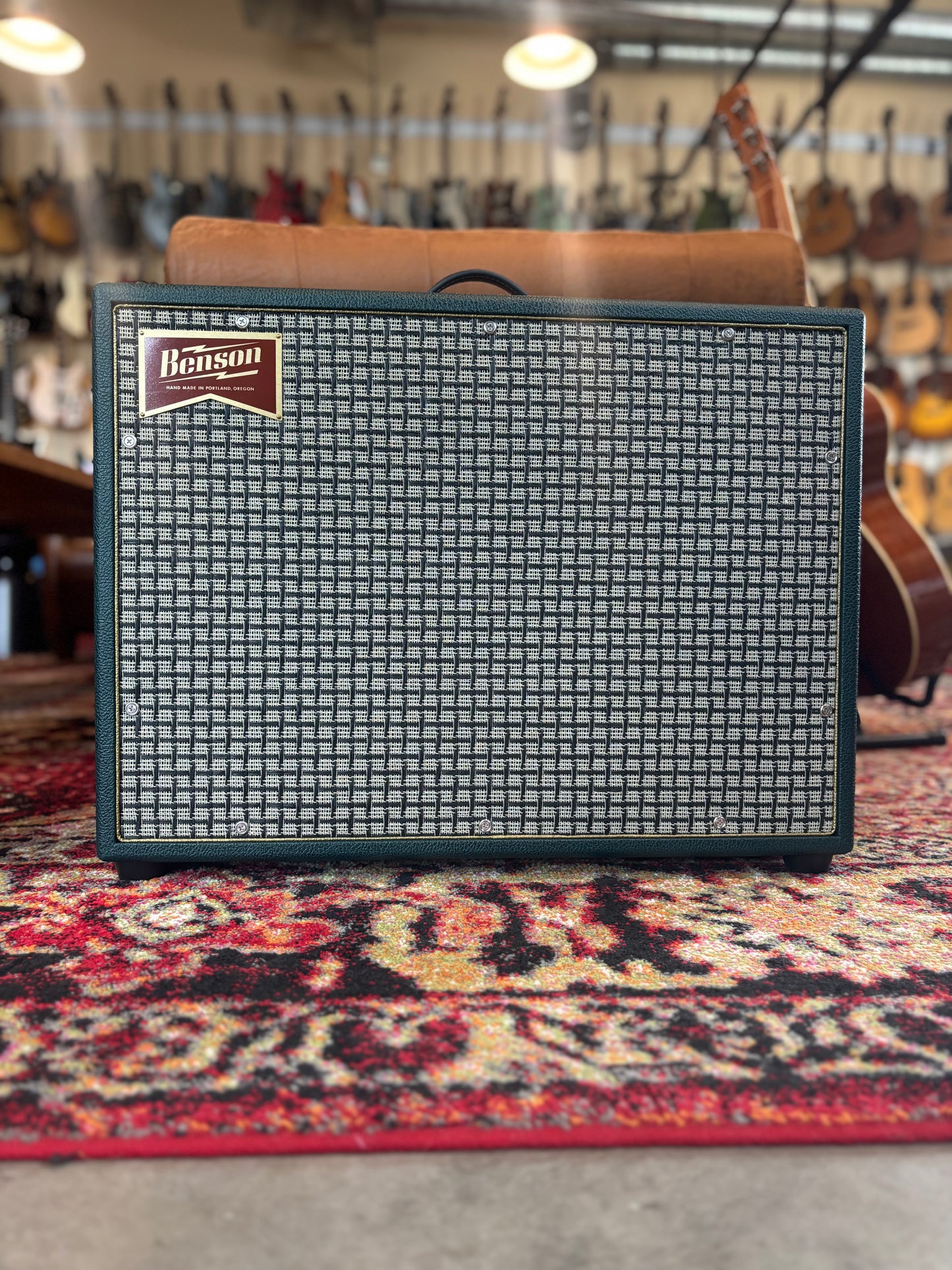 Benson Redland 15w-.5w 1x12" Combo Tube Guitar Amplifier - Green Tolex, Checkered Grille